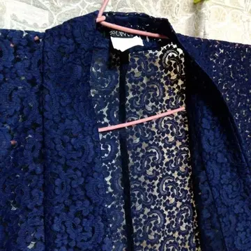 레이스 네이비 시스루 미사용 새 상품 하오리? 핫피? 리메이크 재료 고포