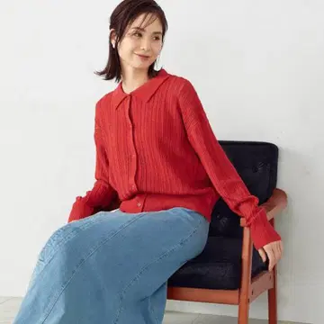 정가 6899엔 미개봉 새상품 COMME CA ISM 카라 부착 가디건
