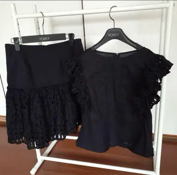 에포카 셋업 여름 레이스 컷워크 레이스 코튼 블랙