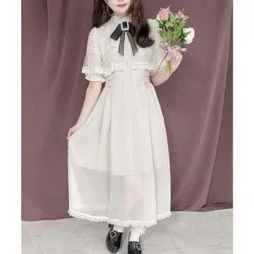 ROJITA 브로치 케이프 맥시 원피스 아이보리