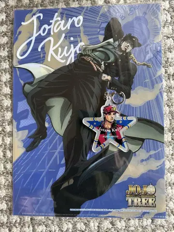 Jotaro Kujo 별 모양 아크릴 키링과 클리어 홀더 세트