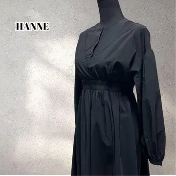 한네 HANNE 레이어드 셔츠 원피스 롱 블랙 5657