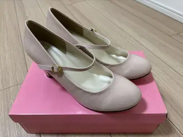 후류 원 스트랩 에나멜 펌프스 핑크 베이지 26.0cm 새상품