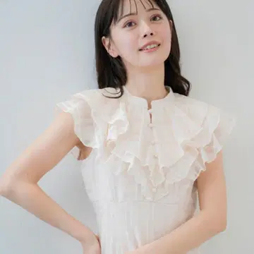 noela 시어 체크 프릴 원피스