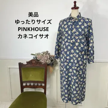 48 새상품급 루즈핏 PINKHOUSE 카네코 이사오 인디고 원피스