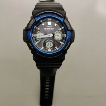CASIO G-SHOCK 블랙/블루 전파 솔라 GAW-100B