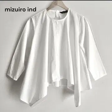 [새상품급] mizuiroind 플레어 라운드 헴 풀오버 화이트