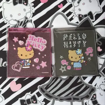 로손 한정판 Hello Kitty 일광화상 키티 접이식 거울 2색 세트