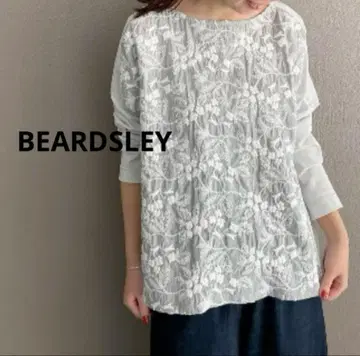BEARDSLEY 프론트 자수 티셔츠 꽃무늬 스트라이프 풀오버