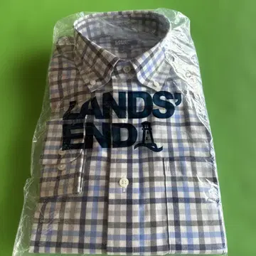 Lands' End 체크 무늬 긴팔 셔츠 M