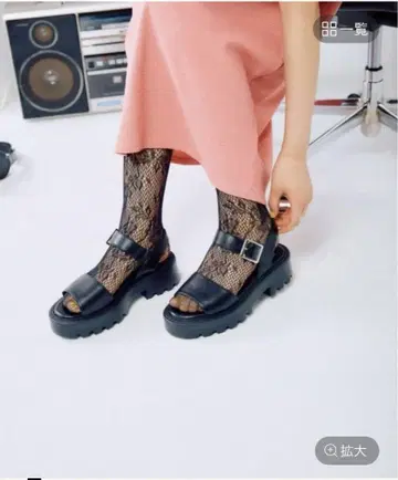 [ 렙심 ] 인조 가죽 통굽 샌들