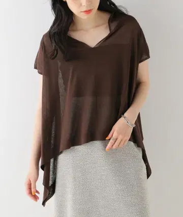 NOBLE 노블 스카프 헴 18G 시어 풀오버