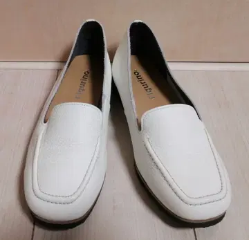 FIgrino 천연 가죽 슬립온 슈즈 아이보리 24.5cm 일본제