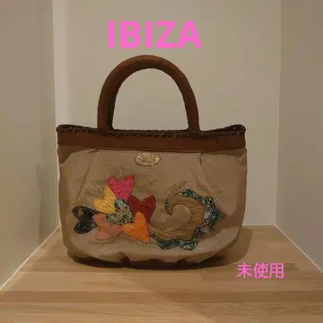 이비자 하트 패치워크 토트백 베이지 & 브라운