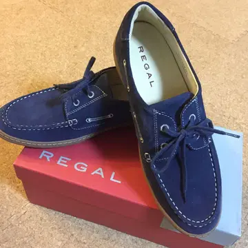 REGAL 네이비 스웨이드 데크 슈즈