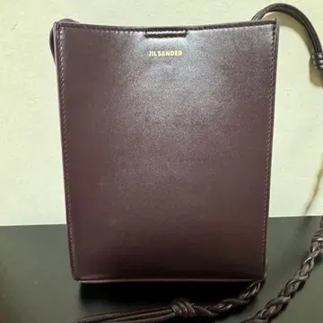JIL SANDER 버건디 가죽 숄더백
