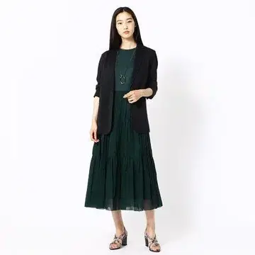 키요코 타카세 빅 실루엣 자켓 다크 그린 5호
