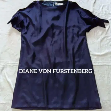 DIANE VON FURSTENBERG 네이비 튜닉 사이즈 2 리본