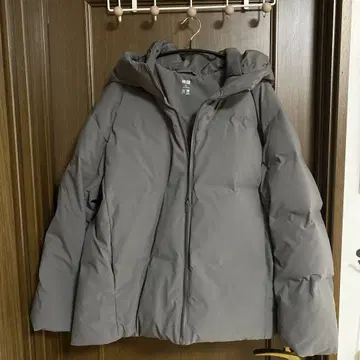 UNIQLO 후드 부착 다운 자켓 XL 그레이