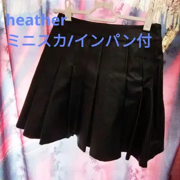 [새상품급] Heather 미니 스커트 플리츠 속바지 인조 가죽 치마바지