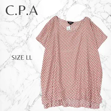 C.P.A 새 상품 택, 빅 사이즈 올 패턴 피쉬테일 반팔 블라우스 LL