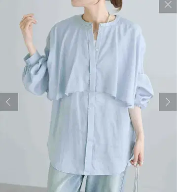 PUAL CE CIN 요크 디자인 시어 블라우스