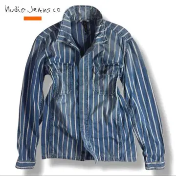 Nudie Jeans Co. 스트라이프 데님 셔츠