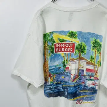 IN-N-OUT BURGER 백 프린트 티셔츠