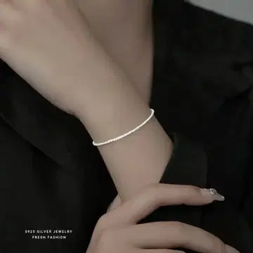 368Ba [인기] 실버 팔찌 크리스탈 체인 귀여운 S925