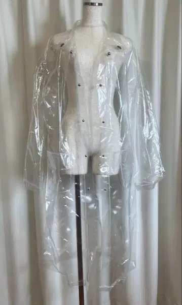 클리어 PVC 롱 코트 레인코트