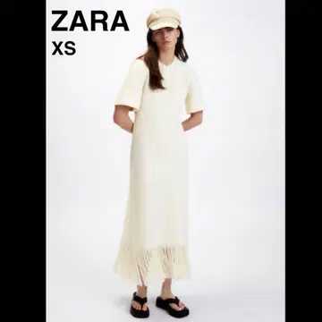 [새상품급] ZARA 프린지 장식 텍스처 원단 원피스 XS 160cm