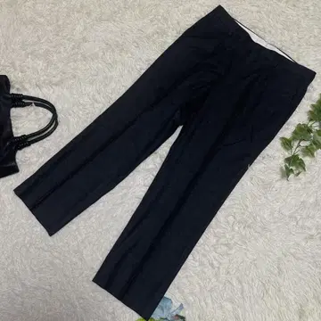 컨디션 최상 DURBAN 더반 슬랙스 그레이 센터라인 울 L