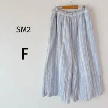 사만사 모스모스 와이드 팬츠 허리밴딩 넉넉한 스트라이프 마 혼방 F