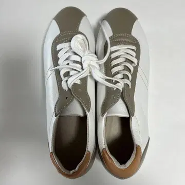 24cm 화이트/그레이 가죽 스니커즈