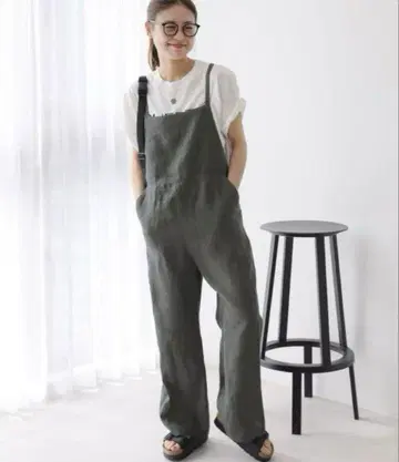 저널 스탠다드 리룸 프렌치 린넨 멜빵바지