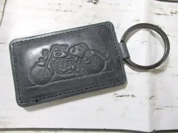 새상품 키링 스누피 천연 가죽 남성용 [Joe Cool] 네이비