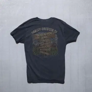 Harley-Davidson 2316 구제 티셔츠 S 흑먹색
