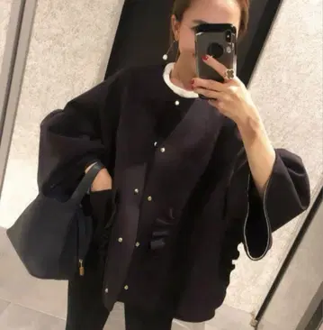 yori 포켓 프릴 자켓 네이비 38