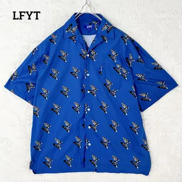 새상품급 LFYT 22SS 오픈 카라 셔츠 올 패턴 프린트 브랜드 로고