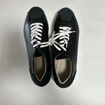26cm 블랙 가죽 스웨이드 스니커즈 EMA 일본제