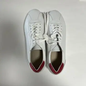 화이트/레드 가죽 스니커즈 EMA 일본제