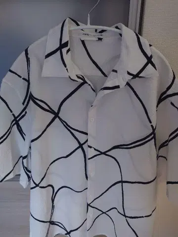 ZARA 반팔 셔츠 M 화이트/블랙