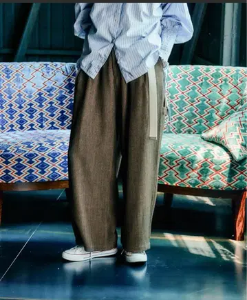헤링본 2턱 페인터 팬츠 브라운 L size