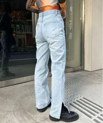 아메리 AMERI 슬림 스트레이트 데님 팬츠