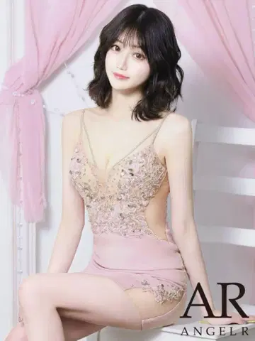 AngelR 프론트 비쥬 레이스 메쉬 타이트 미니 드레스