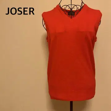 [JOSER] 남성용 니트 베스트 슬리브리스 V넥 빨간색/레드