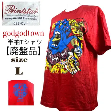 [단종품] godgodtown 반팔 티셔츠 L 사이즈 빨간색