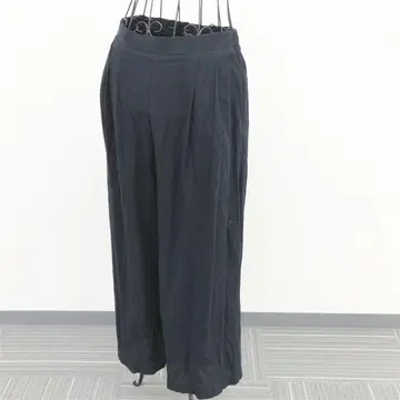 로트레아몽 와이드 팬츠 네이비 허리밴딩 심플 넉넉한 청순 스타일