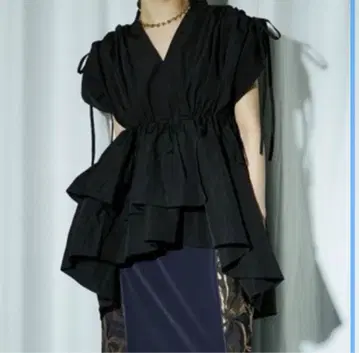 셔츠 블라우스 Fairy taffeta 셔링 볼륨 블라우스