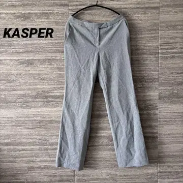 KASPER 턱 스트레이트 팬츠 그레이 슬랙스 새상품급 US 사이즈 4